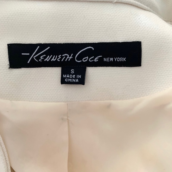 Kenneth Cole Asymmetrical Belted Trench Coat Opal - Picture 8 of 8